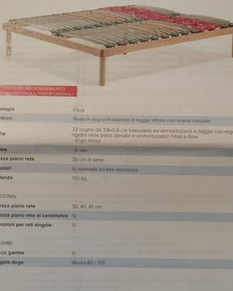 Rete a doghe per letto matrimoniale