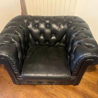 Poltrona Chesterfield pelle fiore