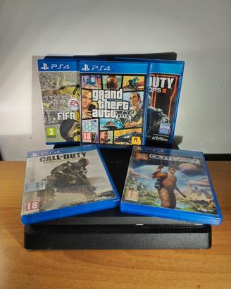 PS4 (ps4 Slim) Nera + 5 giochi 