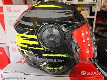 Casco jet ls2 airflow 2 brush black h-v yellow