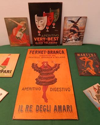 TARGHE IN LEGNO GRAFICHE PUBBLICITARIE STORICHE