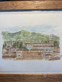 Quadro Lucca acquerello dipinto