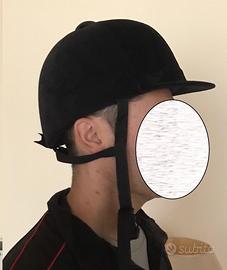 Cap caschetto equitazione velluto nero