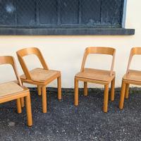 Quattro sedie design RB Rossana anni '70