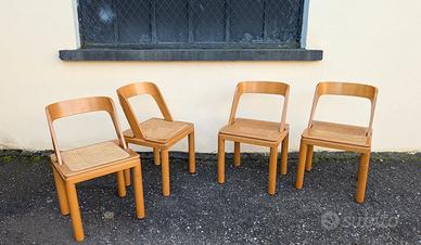 Quattro sedie design RB Rossana anni '70