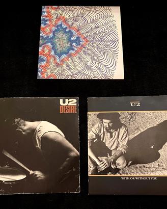 Due 45 giri U2 Desire e With or Without  vinile 7"