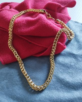 collana acciaio dorato nuova 