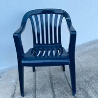 8 sedie plastica blu Nardi piu tavolo