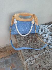 Borsa  jeans e legno