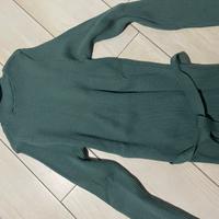 Maglia collo alto in lana verde petrolio S