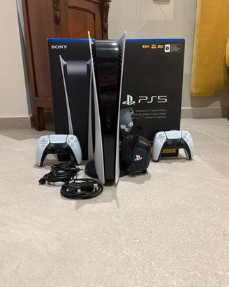 PS5 Digital Edition + 2 Controller + Cuffie Trust
