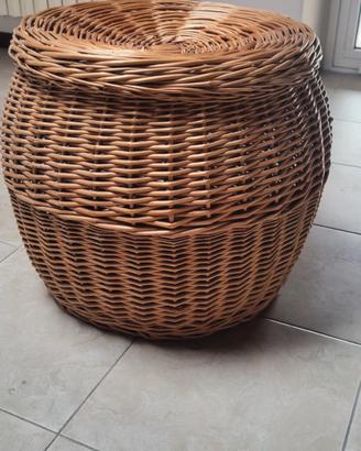 cestino vimini con coperchio