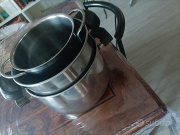 pentole inox più tortiera con crrniera