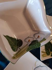 Servizio piatti Tognana quadrati design floreale