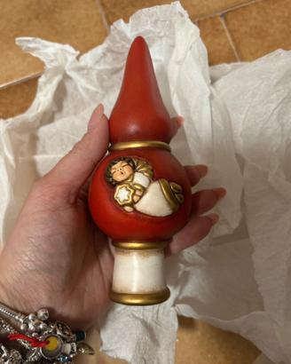Puntale albero Natale Thun originale angelo rosso