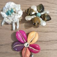 Spille in occhio di gatto, perle.