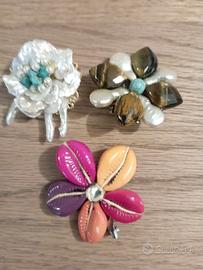 Spille in occhio di gatto, perle.