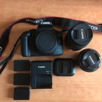 Canon eos 2000D + 2 obiettivi + 3 batterie