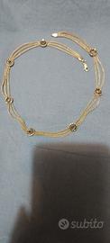 collana tre fili in argento con motivi floreali