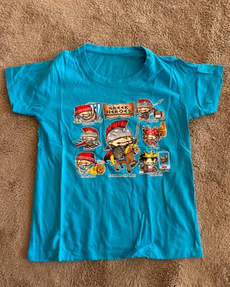 Maglietta corta Bimbo Eroi greci blu