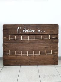 Tableau matrimonio completo fatto a mano in legno