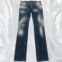 Jeans Dsquared2 blu con macchie bianche,Taglia 38