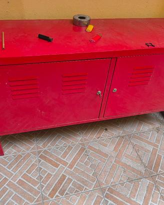 Mobiletto Ikea Ps in metallo rosso industrial