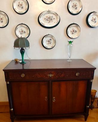 Cabinet credenza Impero in mogano intarsiato