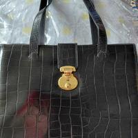 Borsa in vera pelle stampa coccodrillo France