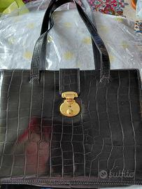 Borsa in vera pelle stampa coccodrillo France