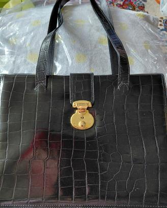 Borsa in vera pelle stampa coccodrillo France