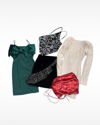 Set vestiti e gonne party e glitter