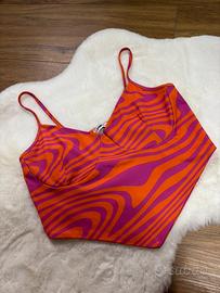 🍊 Top Crop Arancione e Viola Psichedelico