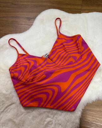 🍊 Top Crop Arancione e Viola Psichedelico