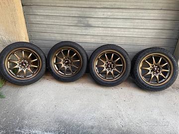 4 cerchi jr 5 16 4x100 con gomme evergreen nuove