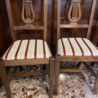 4 Sedie legno massello imbottite