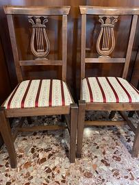 4 Sedie legno massello imbottite