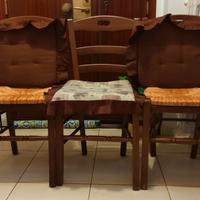 3 sedie di legno