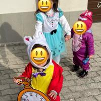 Vestito carnevale Alice, Bianconiglio e Stregatto