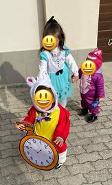 Vestito carnevale Alice, Bianconiglio e Stregatto