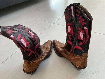 Stivali Texani Roberto Cavalli Vintage in Pitone -