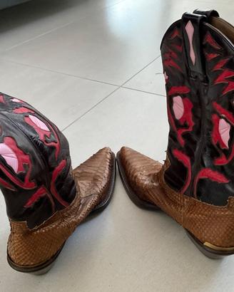 Stivali Texani Roberto Cavalli Vintage in Pitone -