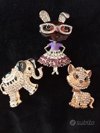 set di chiavi spille in metallo e strass nuove