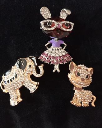 set di chiavi spille in metallo e strass nuove