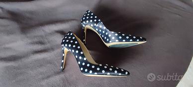 scarpa in raso a pois