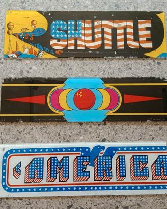 3 Vetri serigrafati videogiochi da bar anni 70/80