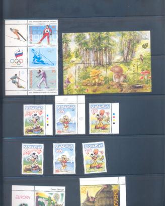 Raccolta francobolli Slovenia Nuovi MNH 1991/1999