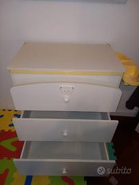 Fasciatoio Bagnetto con Cassettiera 3 Cassetti