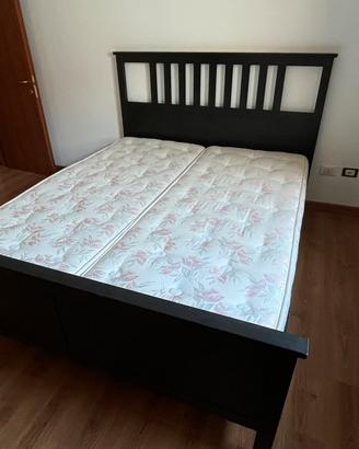 Letto matrimoniale moderno in legno + 2 materassi