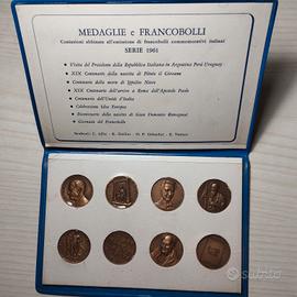 Medaglie e francobolli serie Italia 1961